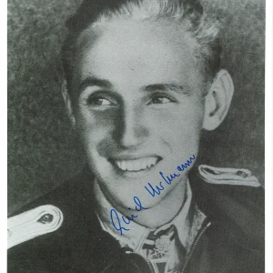 ERICH HARTMANN SIGNED 8X10 PHOTOGRAPH PSA DNA (D) WWII ACE 352V