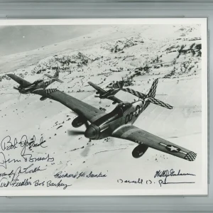 WWII P-51 ACES MULTI SIGNED 8X10 PSA ENCAPSULATED 85330422 X8