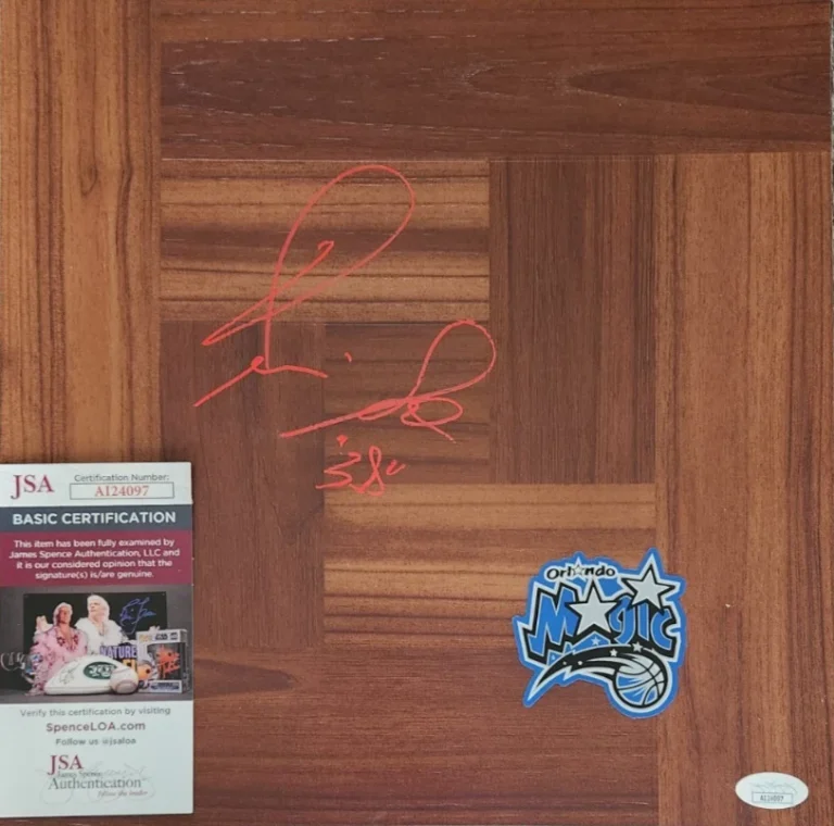 Dennis Scott Signed Floorboard w/ JSA COA #AI24097 Orlando Magic 3-D
