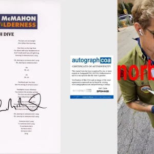 ANDREW MCMAHON SIGNED HIGH DIVE LYRIC SHEET w/EXACT PROOF & AUTOGRAPH COA