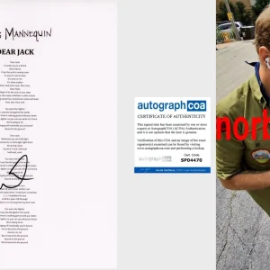 ANDREW MCMAHON SIGNED JACK'S MANNEQUIN DEAR JACK LYRIC SHEET w/EXACT PROOF & COA