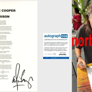 ALICE COOPER SIGNED POISON LYRIC SHEET w/EXACT PROOF & AUTOGRAPH COA