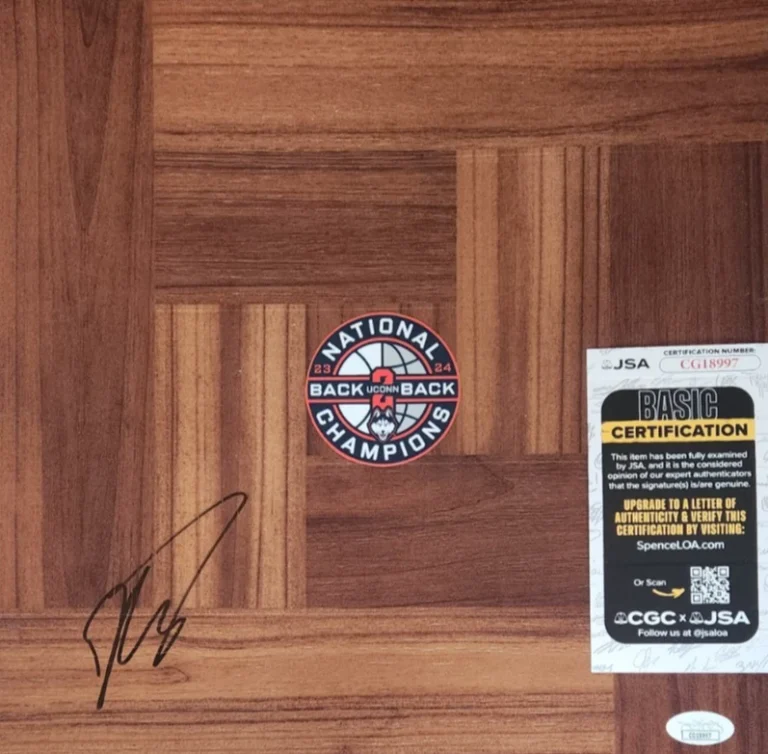 Donovan Clingan Signed Floorboard w JSA COA UCONN B2B 2023-24 National Champions