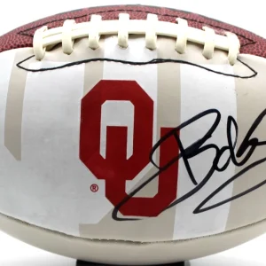 Bob Stoops Signed Oklahoma Sooners Logo Football w/Beckett BAS BT56229
