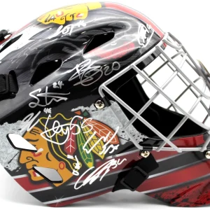 2025-26 Signed Chicago Blackhawks Team Goalie Mask F/S Connor Bedard Nazar w/COA