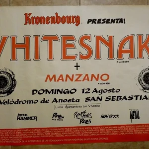 Whitesnake 36x51 1990 Slip Tongue Tour Poster 100% Real RARE San Sebastian