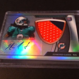 Edmond Gates 2011 Topps Platinum Football Rookie 2-CLR Patch Jersey Auto /475