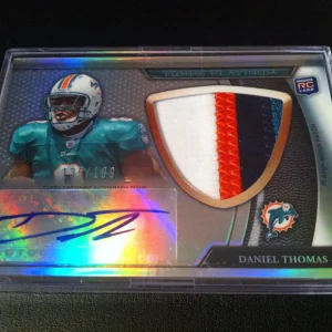 Daniel Thomas 2011 Topps Platinum Football Rookie 4-CLR Patch Jersey Auto /199