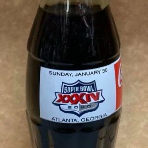2000 SUPER BOWL COMMEMORATIVE BOTTLE GREAT DISPLAY