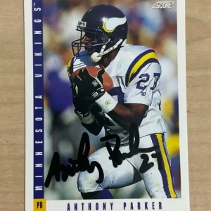 ANTHONY PARKER MINNESOTA VIKINGS SIGNED AUTOGRAPHED 1993 SCORE CARD #360 W/COA