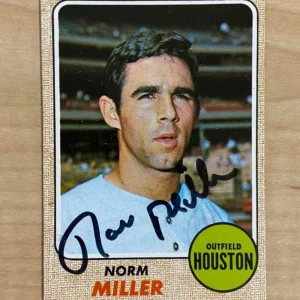 NORM MILLER HOUSTON ASTROS SIGNED AUTOGRAPHED 1968 TOPPS CARD #161 W/COA
