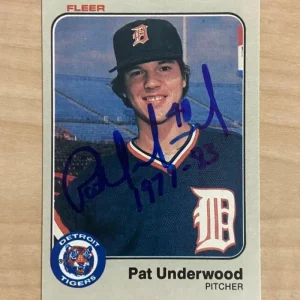 PAT UNDERWOOD DETROIT TIGERS SIGNED AUTOGRAPHED 1983 FLEER CARD #347 W/COA