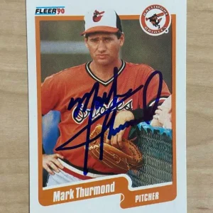 MARK THURMOND BALTIMORE ORIOLES SIGNED AUTOGRAPHED 1990 FLEER CARD #191 W/COA
