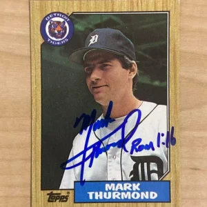 MARK THURMOND DETROIT TIGERS SIGNED AUTOGRAPHED 1987 TOPPS CARD #361 W/COA