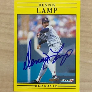 DENNIS LAMP BOSTON RED SOX SIGNED AUTOGRAPHED 1991 FLEER CARD #101 W/COA