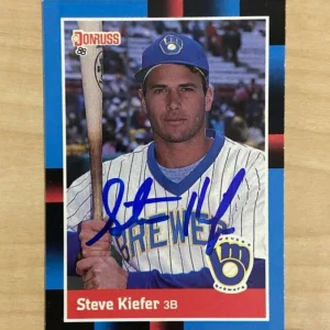 STEVE KIEFER MILWAUKEE BREWERS SIGNED AUTOGRAPHED 1988 DONRUSS CARD #542 W/COA