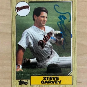 STEVE GARVEY SAN DIEGO PADRES SIGNED AUTOGRAPHED 1987 TOPPS CARD #100 W/COA