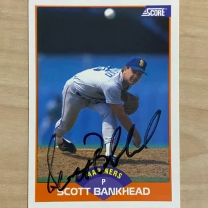 SCOTT BANKHEAD SEATTLE MARINERS SIGNED AUTOGRAPHED 1989 SCORE CARD #341 W/COA