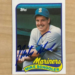 MIKE SCHOOLER SEATTLE MARINERS SIGNED AUTOGRAPHED 1989 TOPPS CARD #199 W/COA