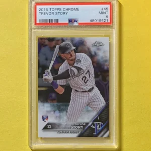 2016 TOPPS CHROME TREVOR STORY ROOKIE #45 PSA MINT 9 ROCKIES