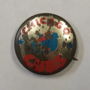 VINTAGE 1960'S CRANE CHIPS CHICAGO CUBS BASEBALL COLLECTIBLE BUTTON PIN