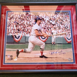 CARL YASTRZEMSKI HOF 89 RED SOX SIGNED 16X20 PHOTO MATTED & FRAMED JSA COA