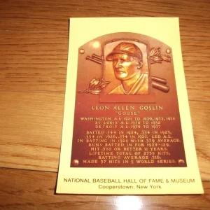 Goose Goslin Baseball Hall Of Fame Plaque Postcard