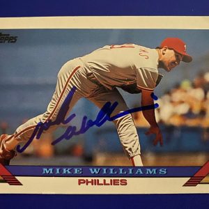 1993 TOPPS MIKE WILLIAMS PHILADELPHIA PHILLIES SIGNED AUTOGRAPHED CARD #99 W/COA