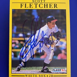 1991 FLEER SCOTT FLETCHER CHICAGO WHITE SOX SIGNED AUTOGRAPHED CARD #119 W/COA