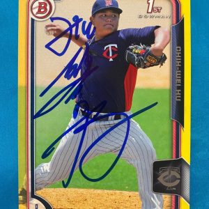 2015 BOWMAN DP CHIH-WEI HU MINNESOTA TWINS SIGNED AUTO YELLOW CARD #BP112 W/COA