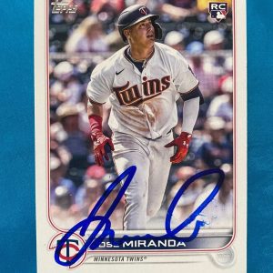 2022 TOPPS JOSE MIRANDA TWINS SIGNED AUTOGRAPHED RC ROOKIE CARD #US120 W/COA