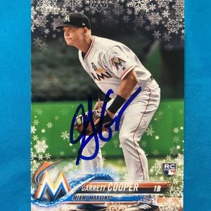 2018 TOPPS GARRETT COOPER MIAMI MARLINS SIGNED AUTOGRAPHED RC CARD #HMW6 W/COA