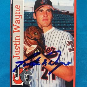 2000 JUPITER HAMMERHEADS JUSTIN WAYNE MINOR LEAGUE SIGNED AUTO CARD #36 W/COA
