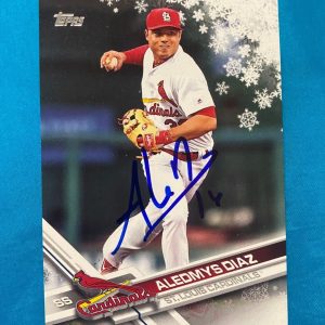 2017 TOPPS ALEDMYS DIAZ STL CARDINALS SIGNED AUTOGRAPHED CARD #HMW168 W/COA