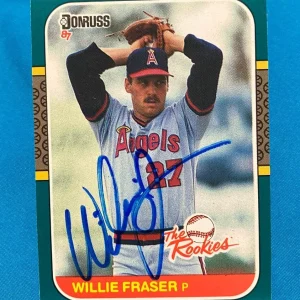 1987 DONRUSS ROOKIES WILLIE FRASER ANAHEIM ANGELS AUTOGRAPH SIGNED CARD #9 W/COA