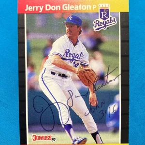 1989 DONRUSS JERRY DON CLEATON KANSAS CITY ROYALS SIGNED AUTO CARD #444 W/COA