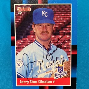 1988 DONRUSS JERRY DON CLEATON KANSAS CITY ROYALS SIGNED AUTO CARD #547 W/COA