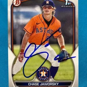 2023 BOWMAN DP CHASE JAWORSKY ASTROS SIGNED AUTOGRAPHED RC CARD #BD-45 W/COA