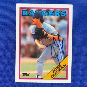 1988 JOSE GUZMAN TEXAS RANGERS SIGNED AUTOGRAPHED AUTO #563 CARD W/COA