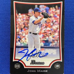 2009 BOWMAN JOHN MAINE NEW YORK METS SIGNED AUTO AUTOGRAPHED CARD #92 W/COA