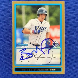 2009 BOWMAN DP BRETT NOMMENSEN TB RAYS AUTO SIGNED GOLD RC CARD #BDPP63 W/COA