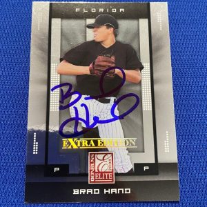 2008 DONRUSS EXTRA EDITION BRAD HAND FL MARLINS SIGNED AUTO RC CARD #10 W/COA