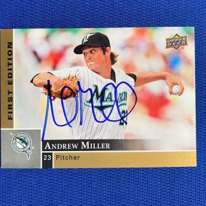 2009 UPPER DEDCK FIRST EDITION ANDREW MILLER MARLINS SIGNED AUTO #115 CARD W/COA