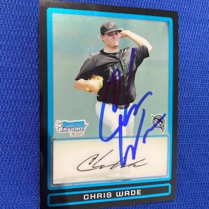 2009 BOWMAN CHROME DP CHRIS WADE FL MARLINS SIGNED AUTO RC CARD #BDPP31 W/COA