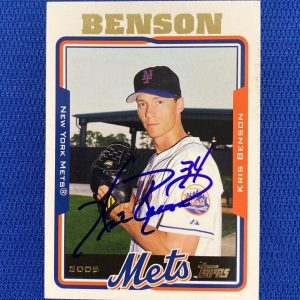 2005 TOPPS KRIS BENSON NEW YORK METS SIGNED AUTOGRAPHED CARD #387 W/COA