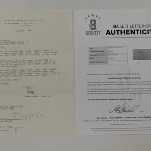 Dennis Hopper Signed Autographed 8.5x11 Contract Letter Page BAS Certified #2