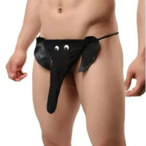 NDS Men Underwear Elephant Black Thong L/XL