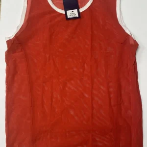 NDS Men Red Mesh Sleeveless Shirt 5182 M