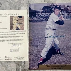 TED WILLIAMS BOSTON RED SOX SIGNED AUTOGRAPHED 11X14 PHOTO JSA LOA AUTHENTICATED