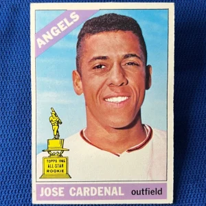 VINTAGE 1966 TOPPS JOSE CARDENAL CALIFORNIA ANGELS ALL-STAR ROOKIE CARD #505